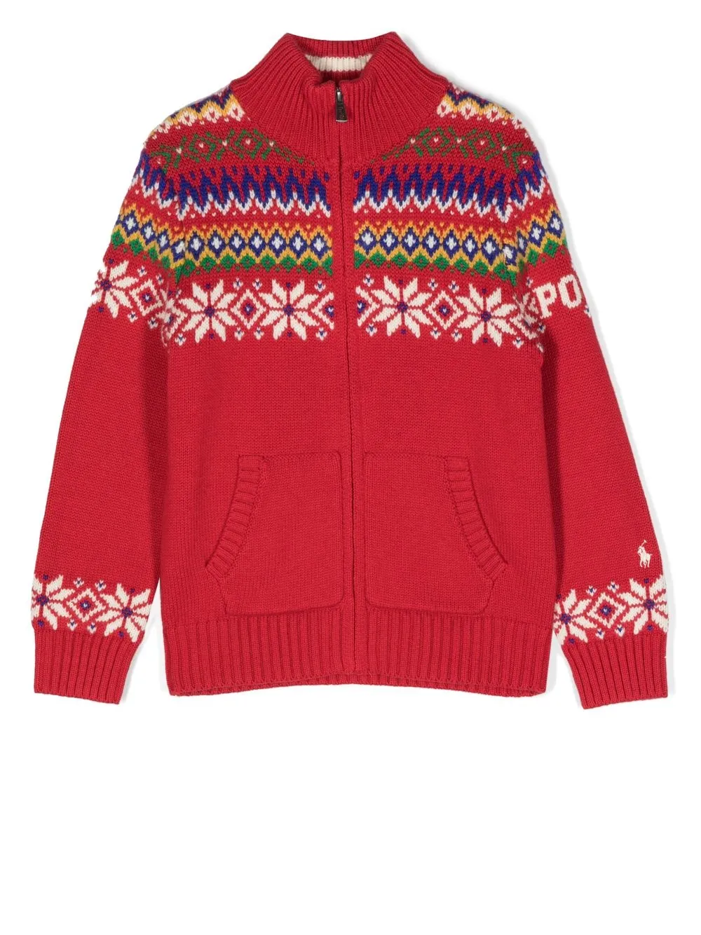 

Ralph Lauren Kids Fair Isle cotton-wool blend cardigan - Red