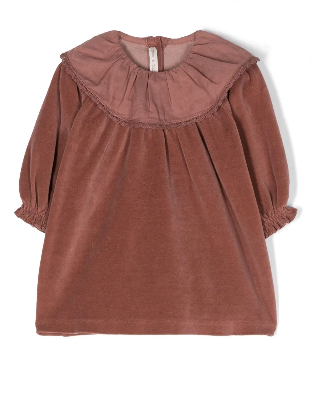 

Zhoe & Tobiah velvet smock-neck blouse - Pink