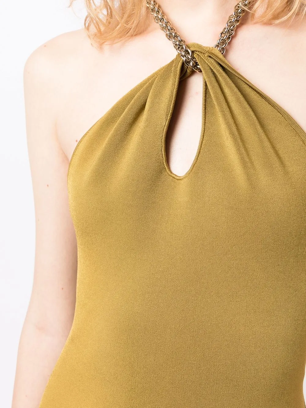 Galvan Halterneck Sleeveless Midi Dress In Yellow