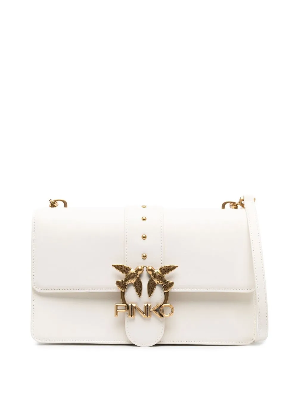

PINKO logo-buckle leather shoulder bag - Z14QAVORIO White