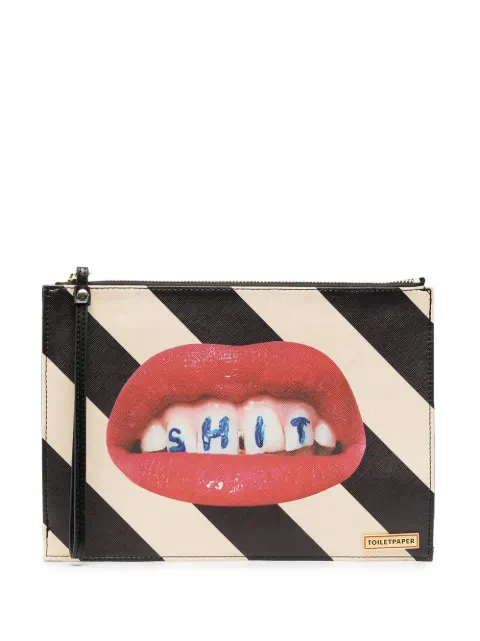 Seletti bolsa de mano con estampado gráfico y rayas