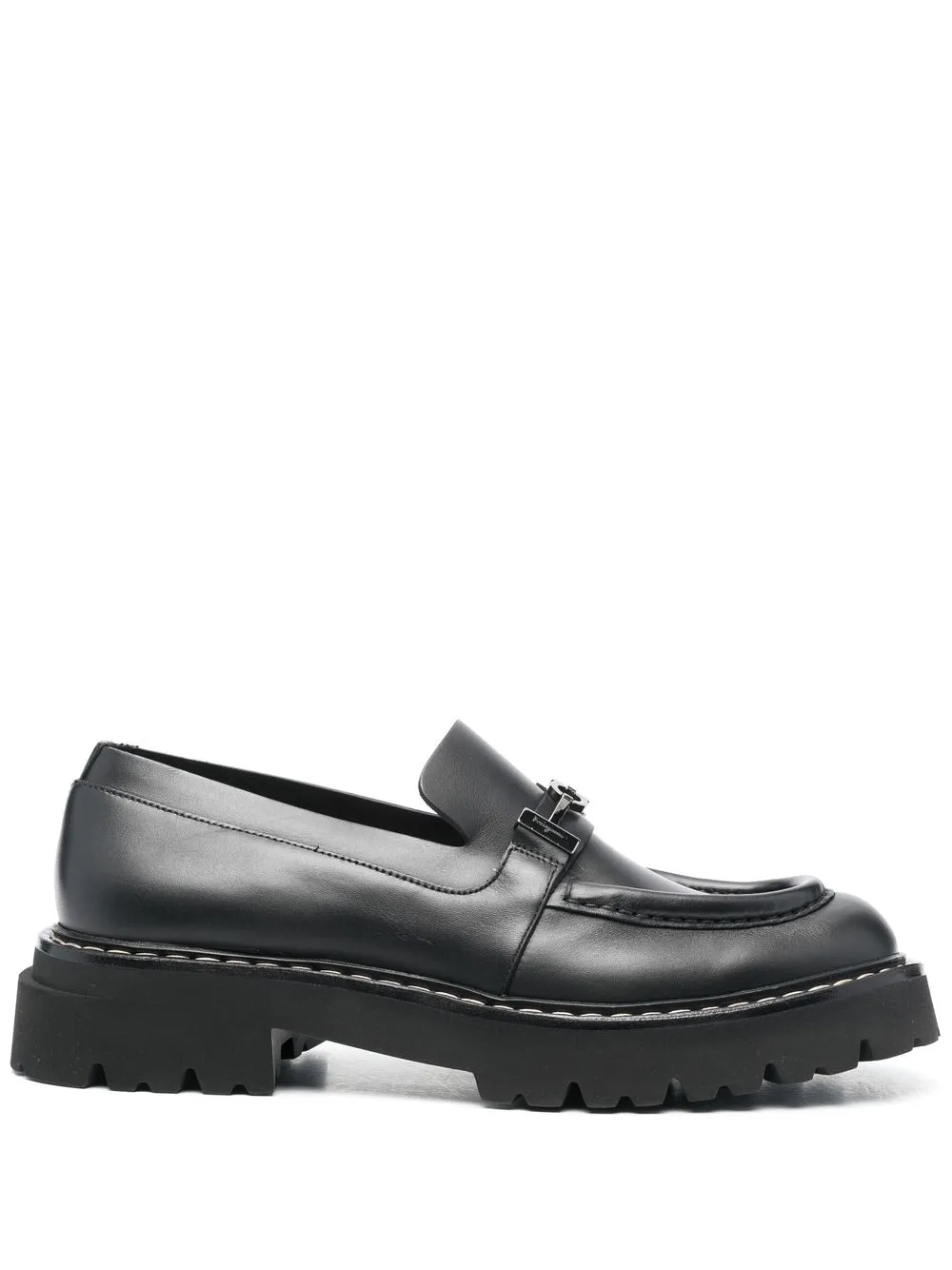 

Ferragamo Gancini chunky leather loafers - Black