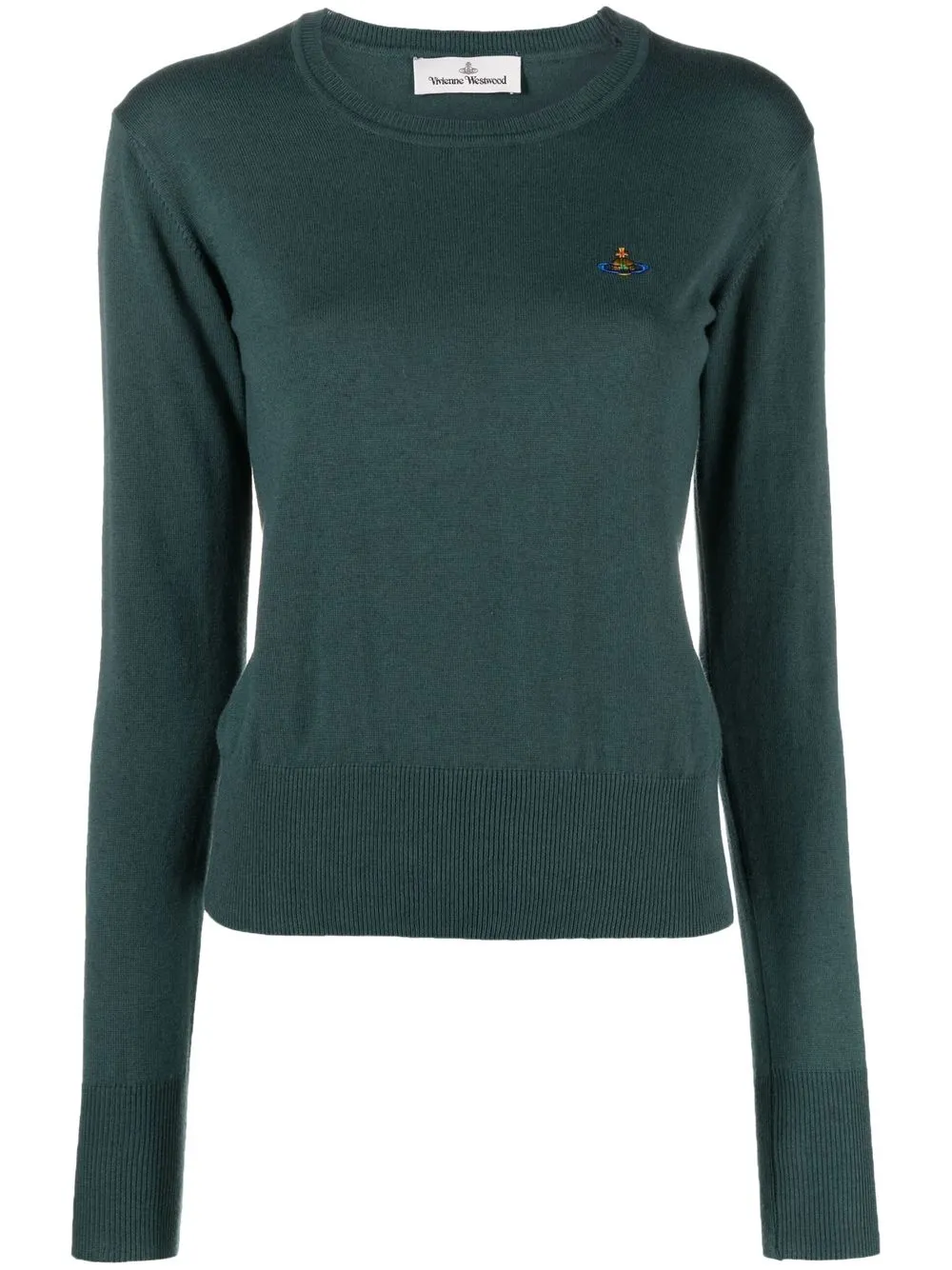 

Vivienne Westwood Orb-logo embroidery cotton-cashmere jumper - Green