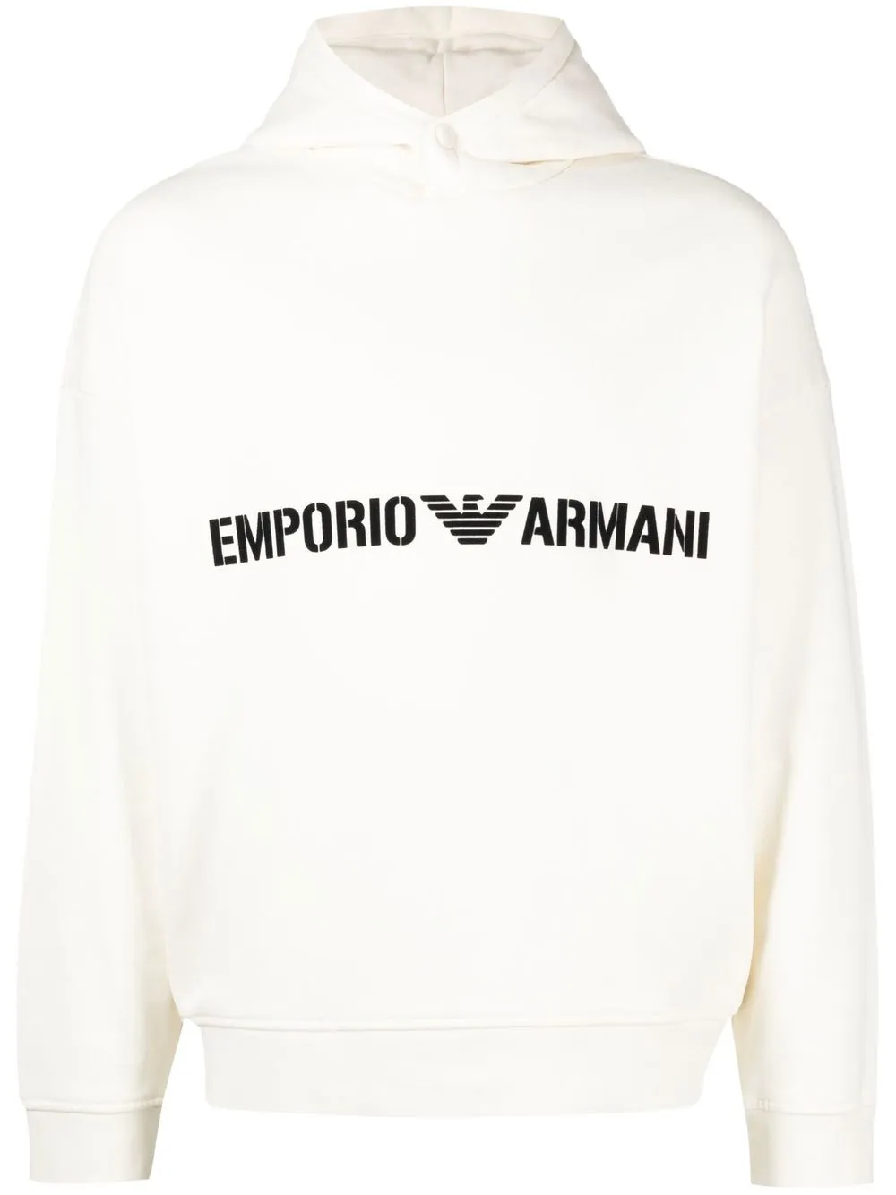 

Emporio Armani logo-print cotton hoodie - White