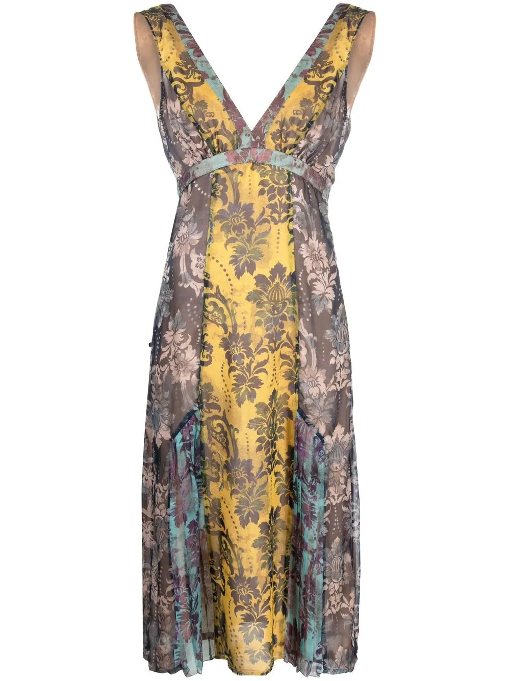 

Versace Jeans Couture vestido midi con estampado floral - Azul