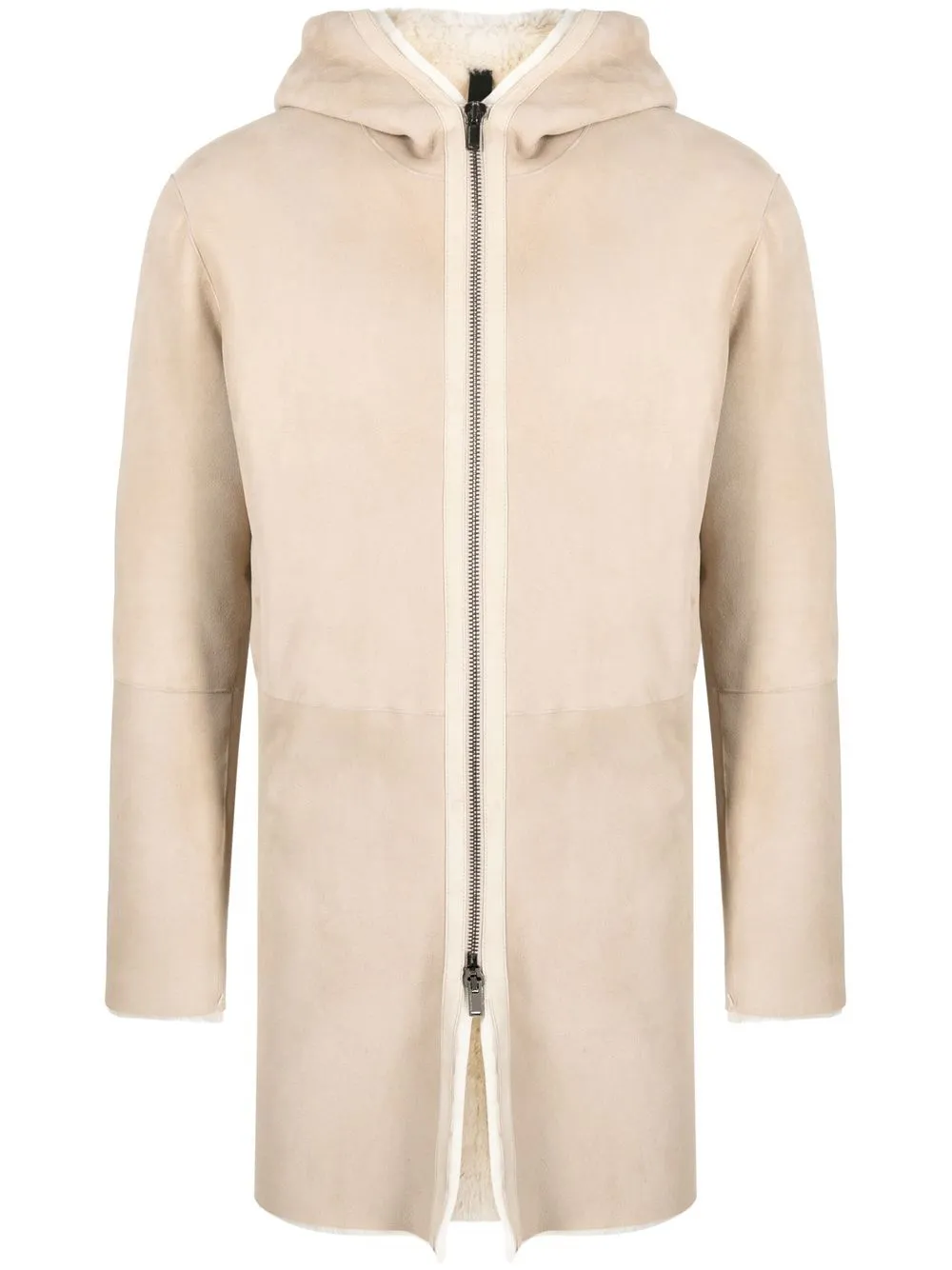 

Tagliatore lamb skin zip-up coat - Neutrals