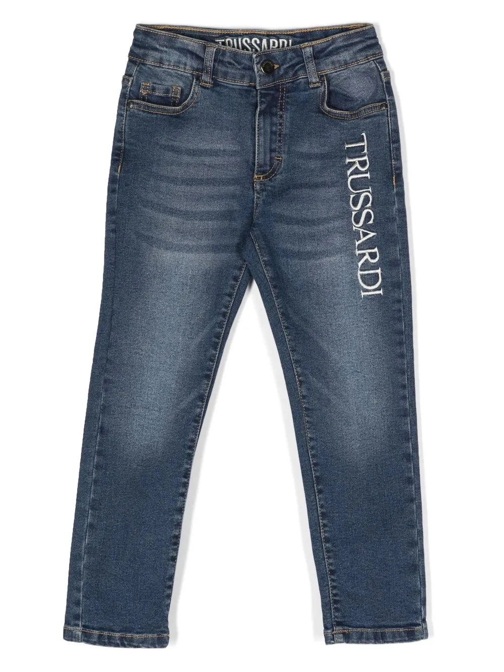 

TRUSSARDI JUNIOR logo-embroidered straight-leg jeans - Blue