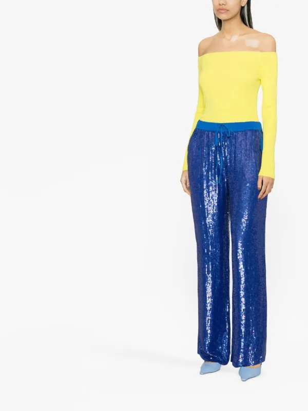 Zara yellow hot sale sequin pants