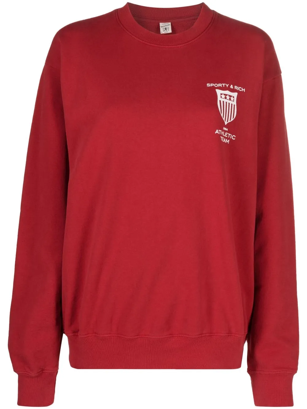 

Sporty & Rich logo-print cotton sweatshirt - Red