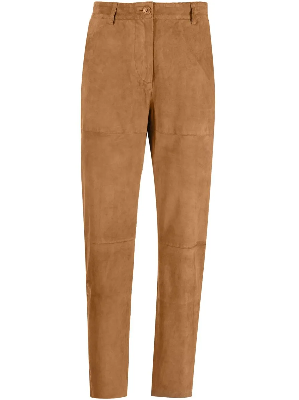 

P.A.R.O.S.H. high-waist suede trousers - Brown