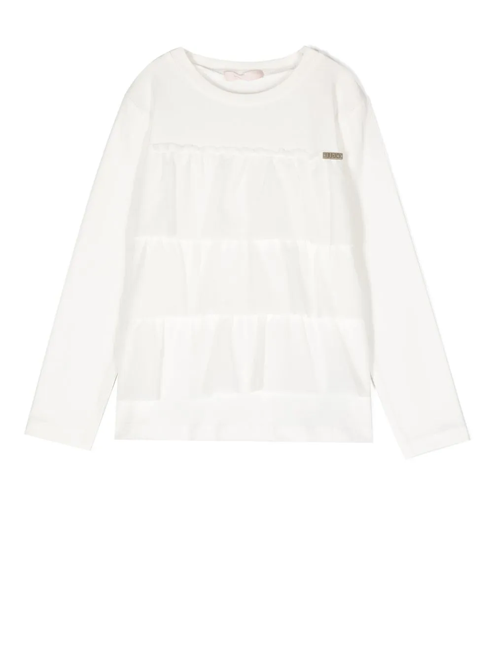 

LIU JO ruffle-trim detail T-shirt - White