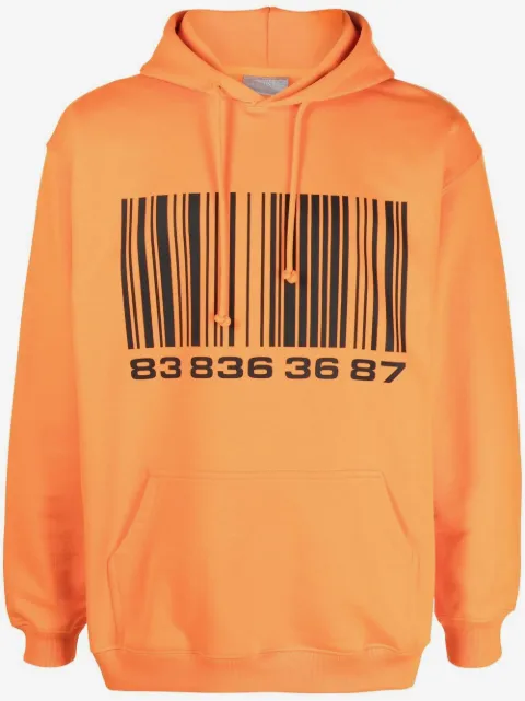 VTMNTS barcode-print cotton hoodie