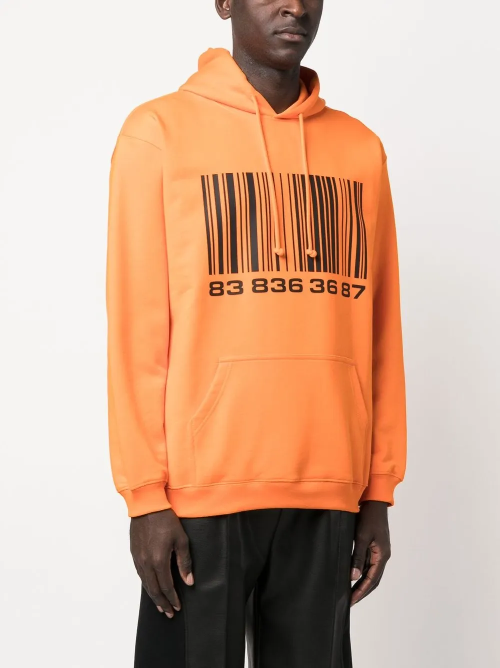 VTMNTS barcode-print cotton-blend Hoodie - Farfetch