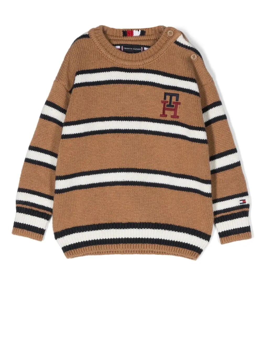 

Tommy Hilfiger Junior embroidered-logo long-sleeve jumper - Brown
