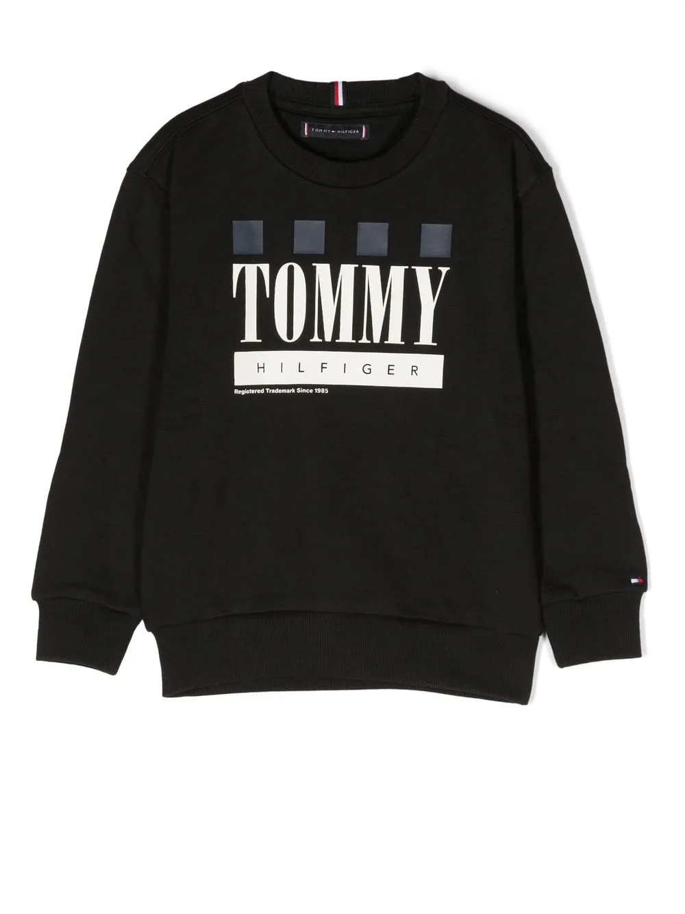 

Tommy Hilfiger Junior logo-print crew-neck sweatshirt - Black