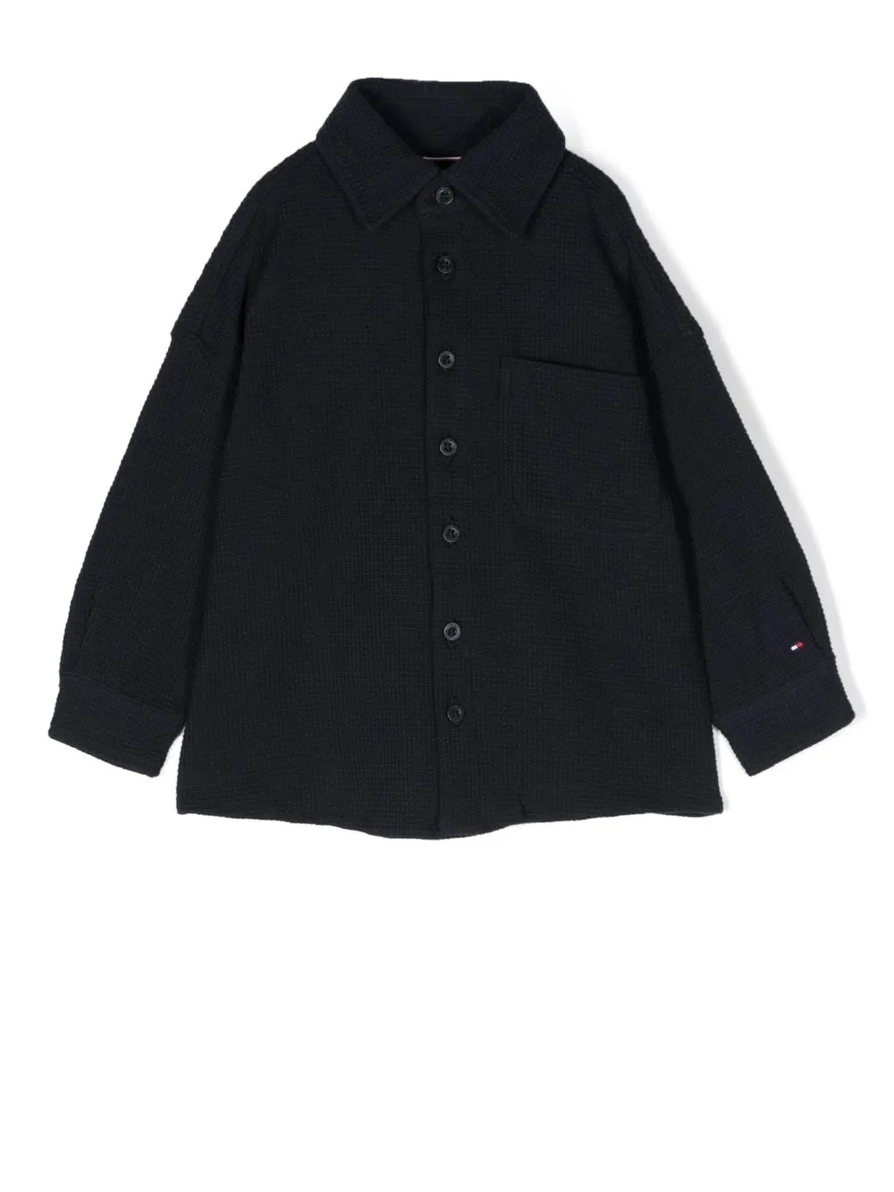 

Tommy Hilfiger Junior logo-print button-up shirt - Blue