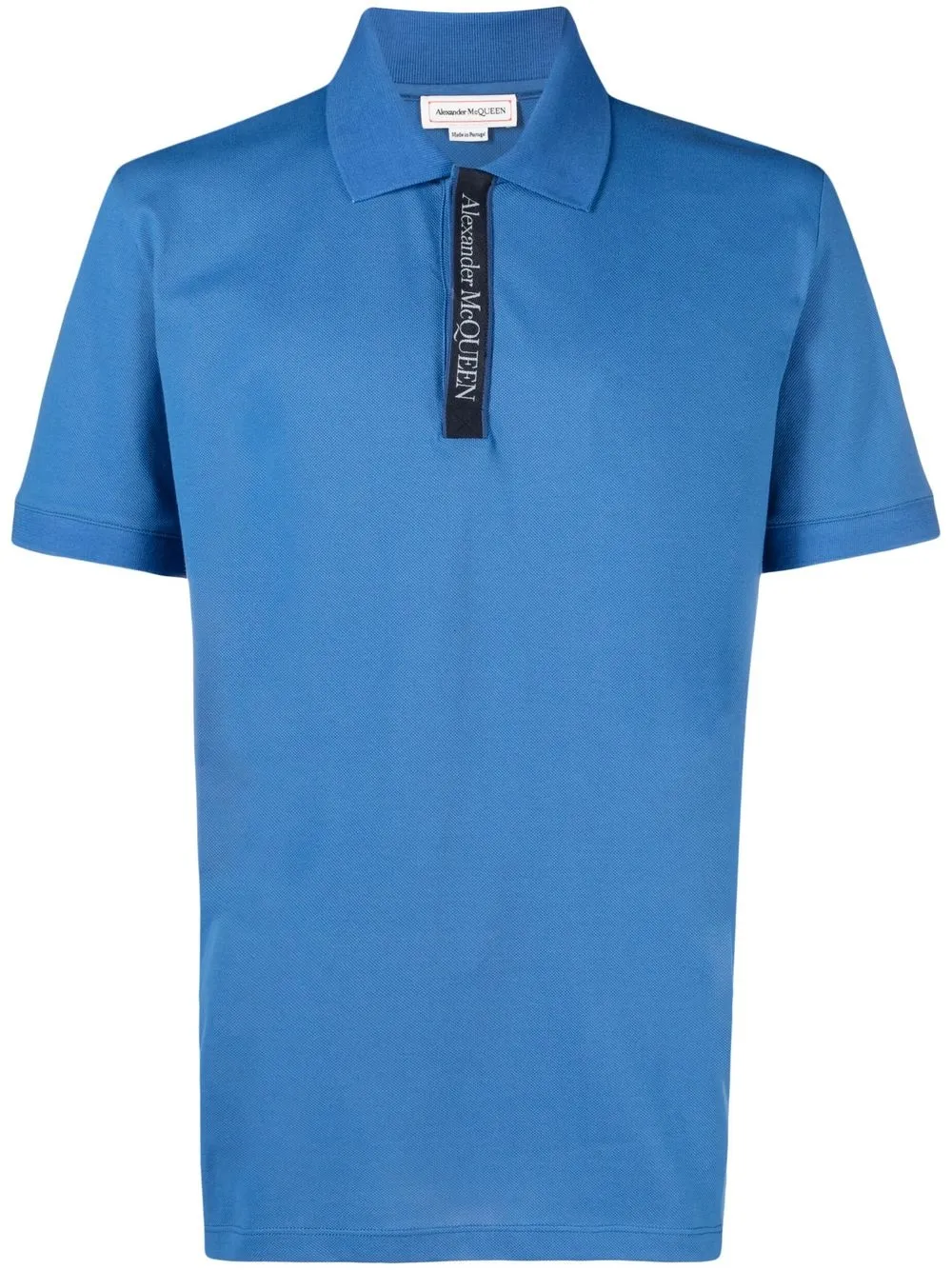 

Alexander McQueen playera tipo polo con ribete del logo - Azul