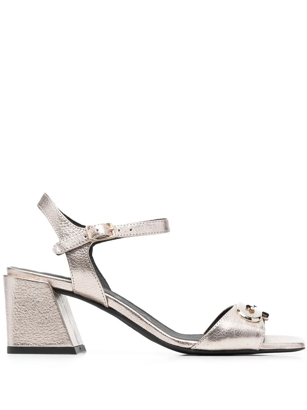 

Furla logo-plaque 60mm leather sandals - Neutrals