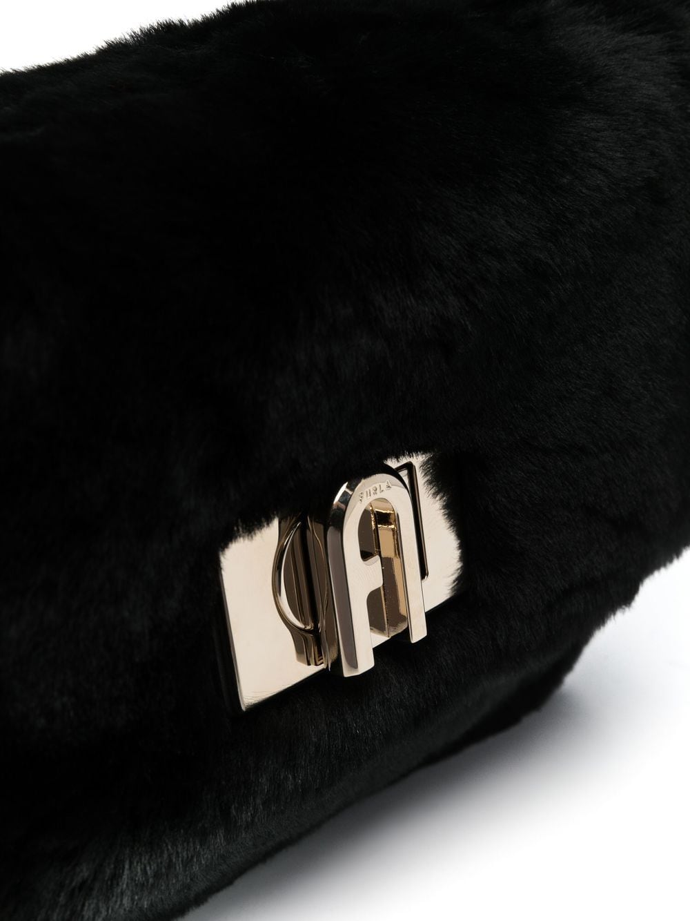 Shop Furla Logo-plaque Sheepskin Tote Bag In Black