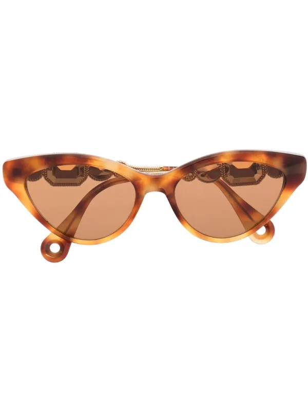 Lanvin Tortoiseshell Cat Eye Sunglasses - Brown Silver Lanvin Logo Sunglasses | Lanvin main image 4