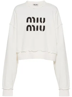 Miu Miu logo-embroidered Cotton Tank Top - Farfetch