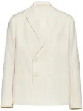 Prada double-breasted cotton jacket - Neutrals