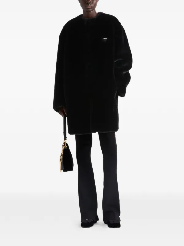 Prada Aspen faux-fur Coat | Black | FARFETCH