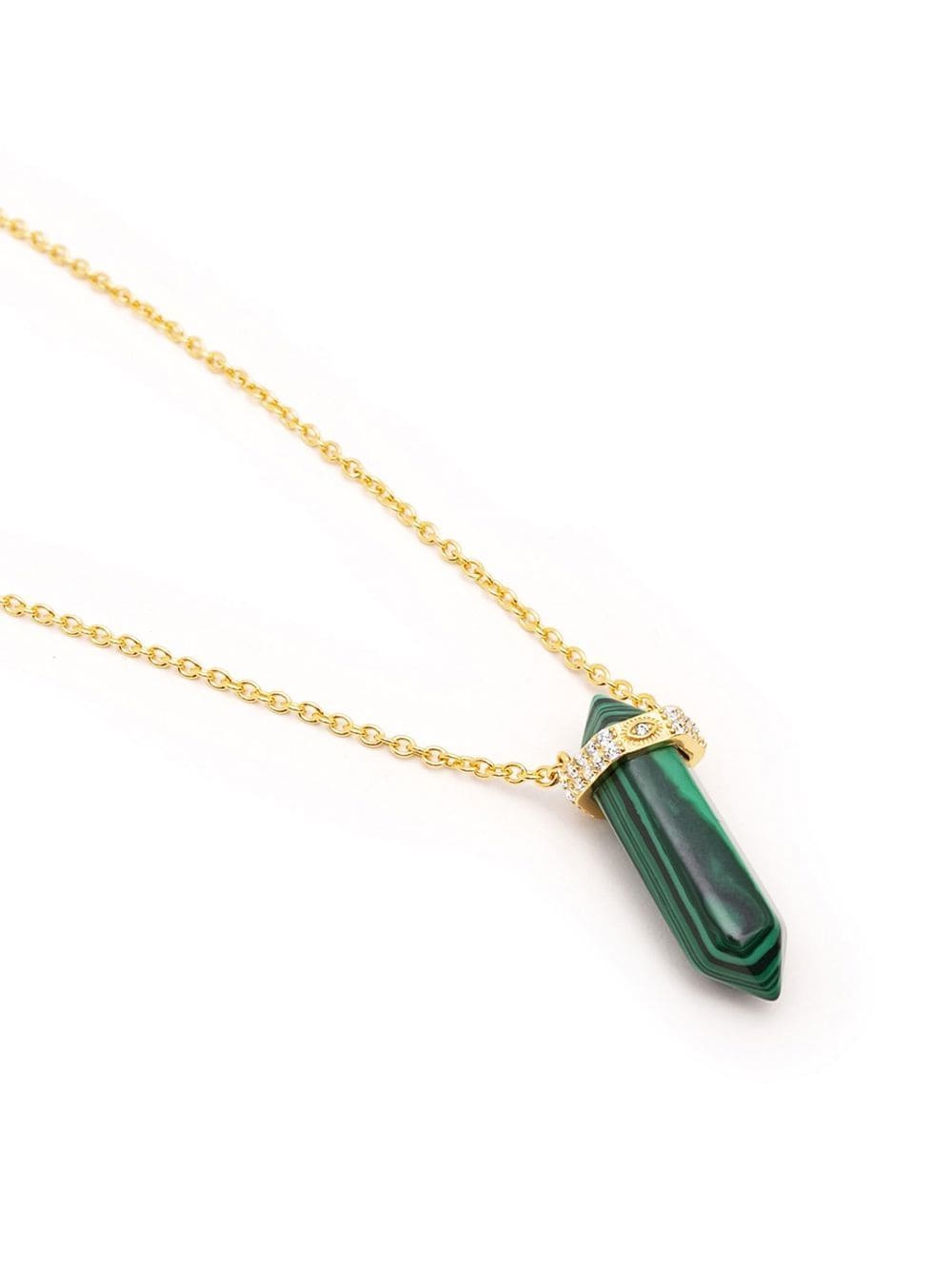 Nialaya Jewelry Halsketting met kristallen hanger - Groen