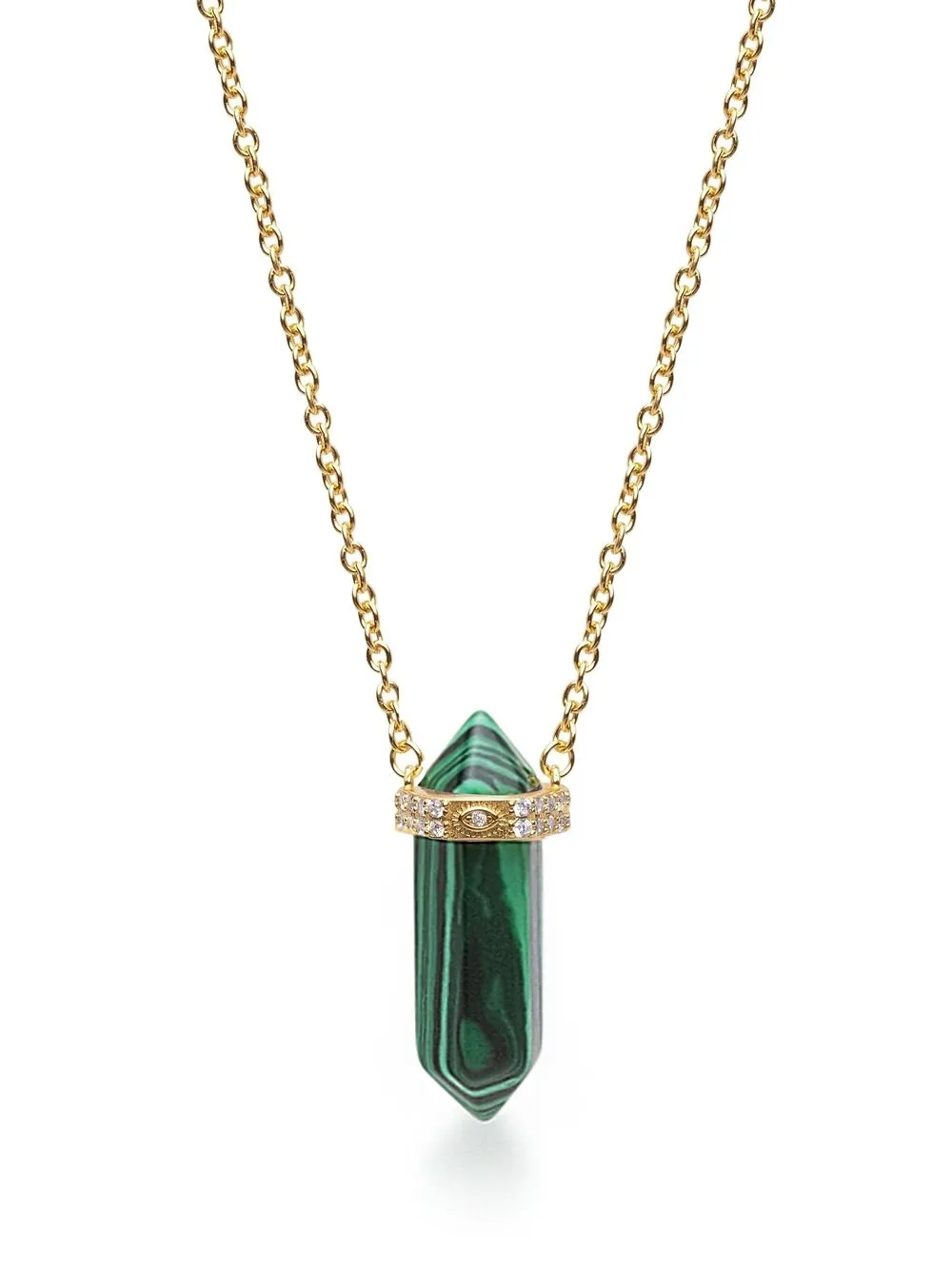 Nialaya Jewelry Crystal-pendant Chain-link Necklace In Green