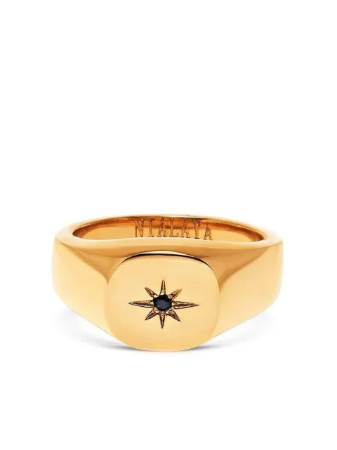 Nialaya Jewelry Skyfall Starburst signet ring