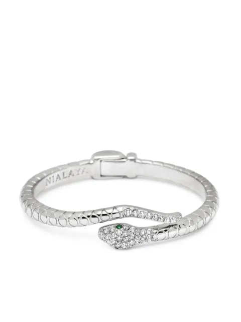 Nialaya Jewelry crystal-embellished snake bangle bracelet