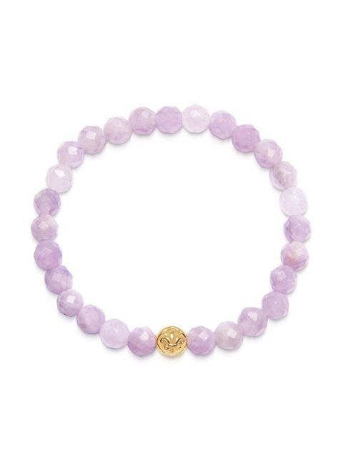 Nialaya Jewelry logo-bead amethyst stone bracelet