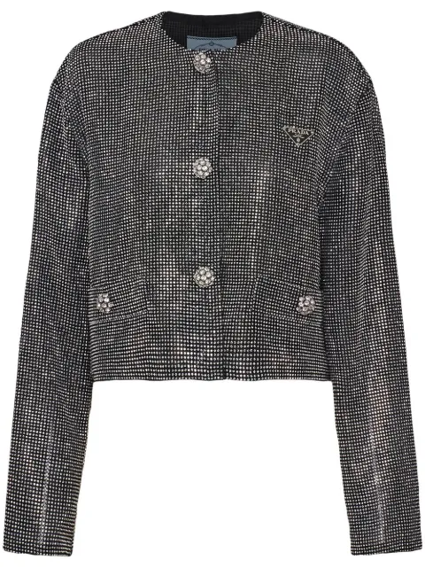 Prada rhinestone-encrusted mesh jacket