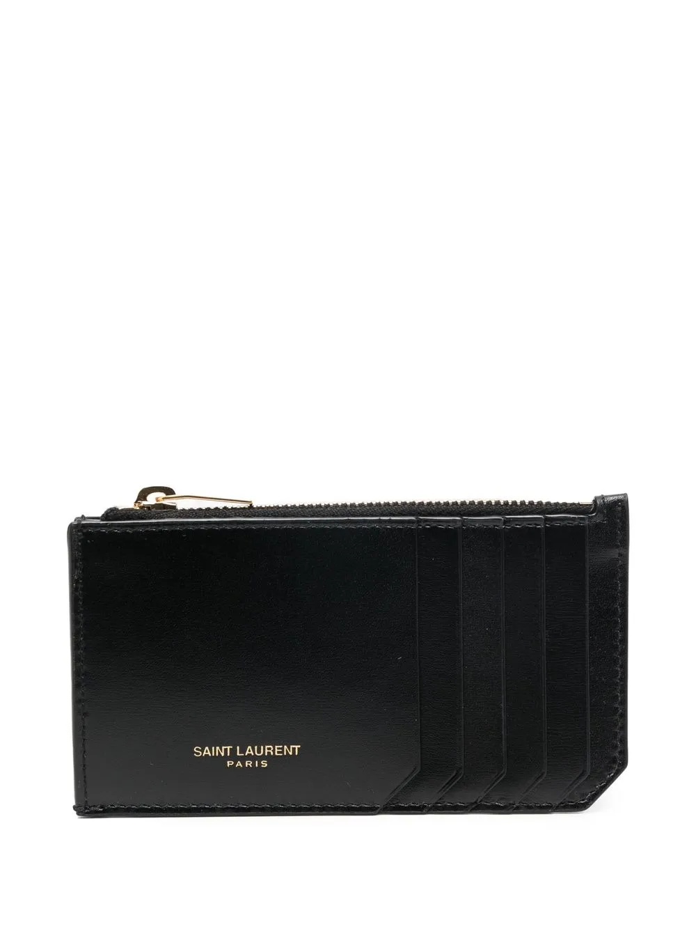 

Saint Laurent engraved-logo leather wallet - Black