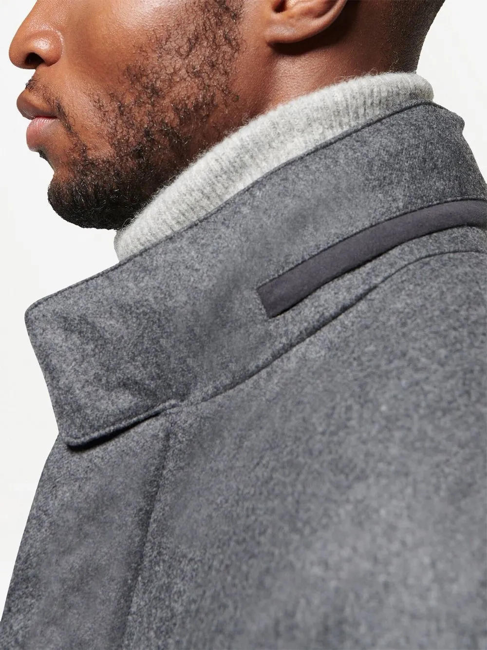 Norwegian Wool down filled Car Coat Grey FARFETCH CA