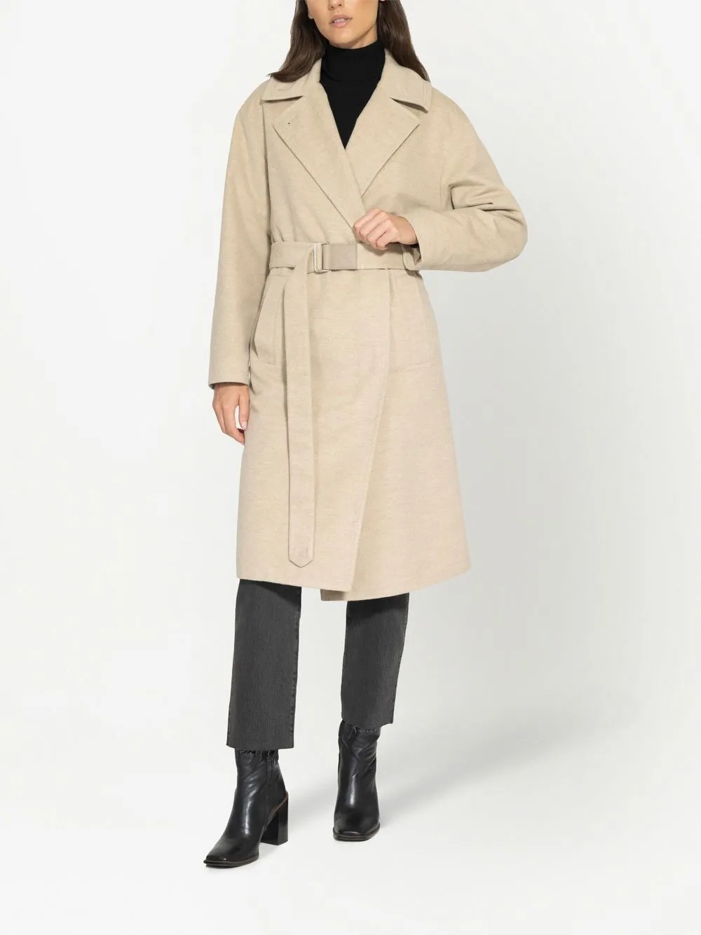 Norwegian Wool Jas met dubbele rij knopen - Beige