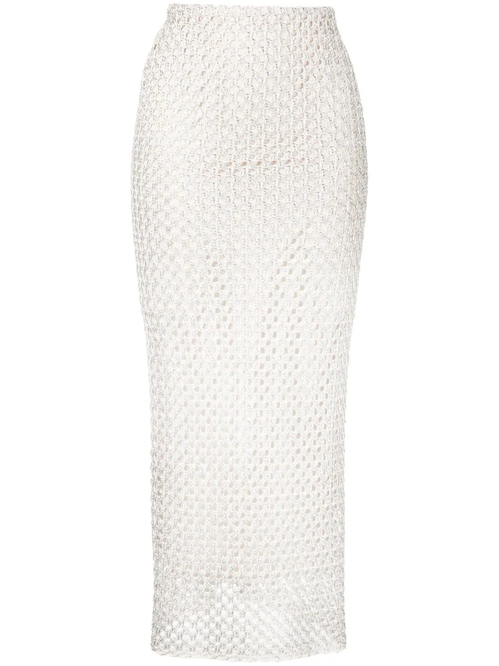 

MANNING CARTELL Soiree open-knit skirt - Silver