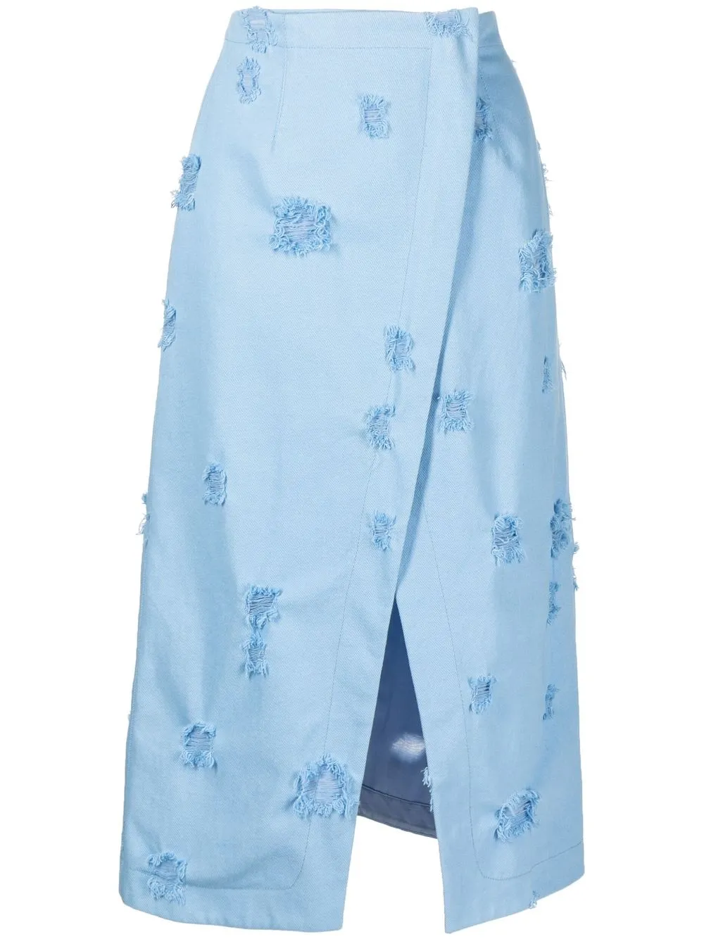 

MANNING CARTELL distressed wrap skirt - Blue