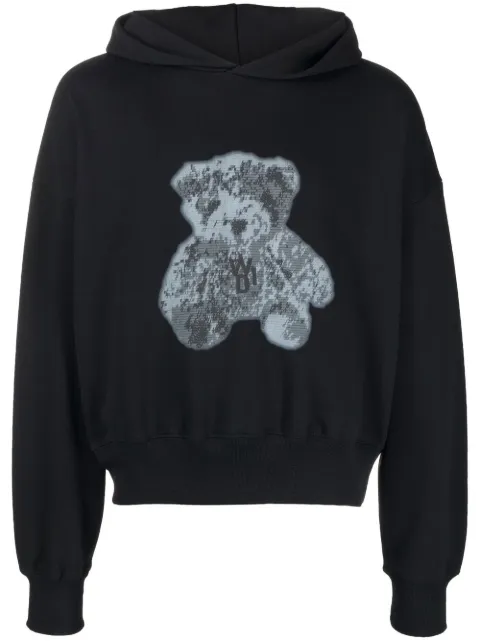 We11done 图案印花棉连帽衫 