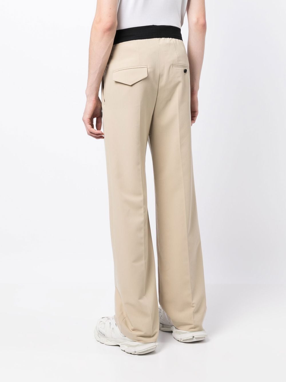 Shop We11 Done High-waisted Pleat-detail Trousers In Neutrals