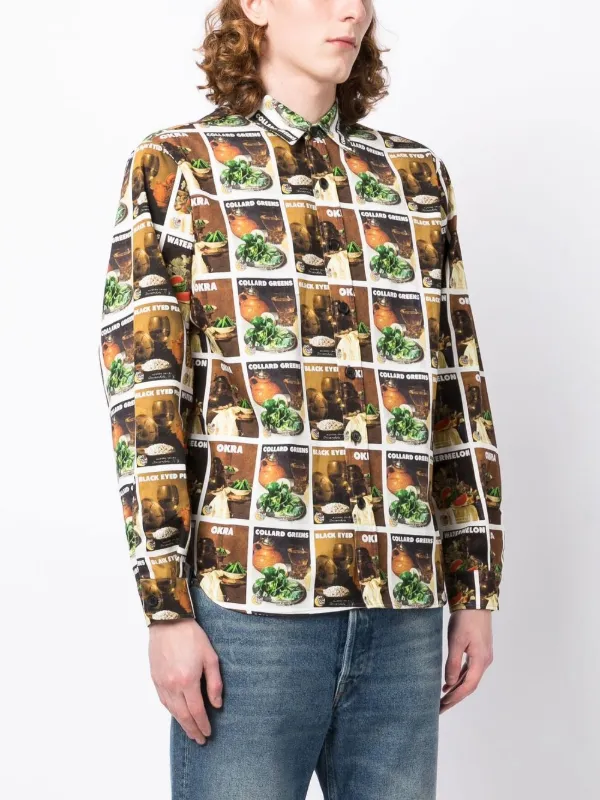 Denim Tears Sky High Farm Printed Shirt | Brown | FARFETCH IN