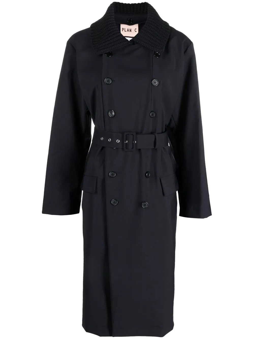 

Plan C double-breasted wool coat - Blue