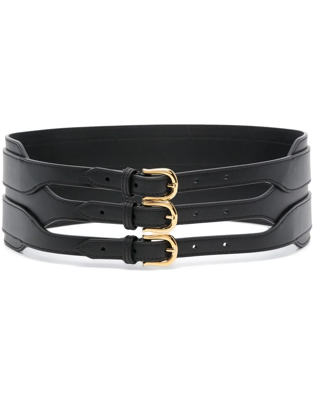 

Giuliva Heritage triple-buckle leather belt - Black