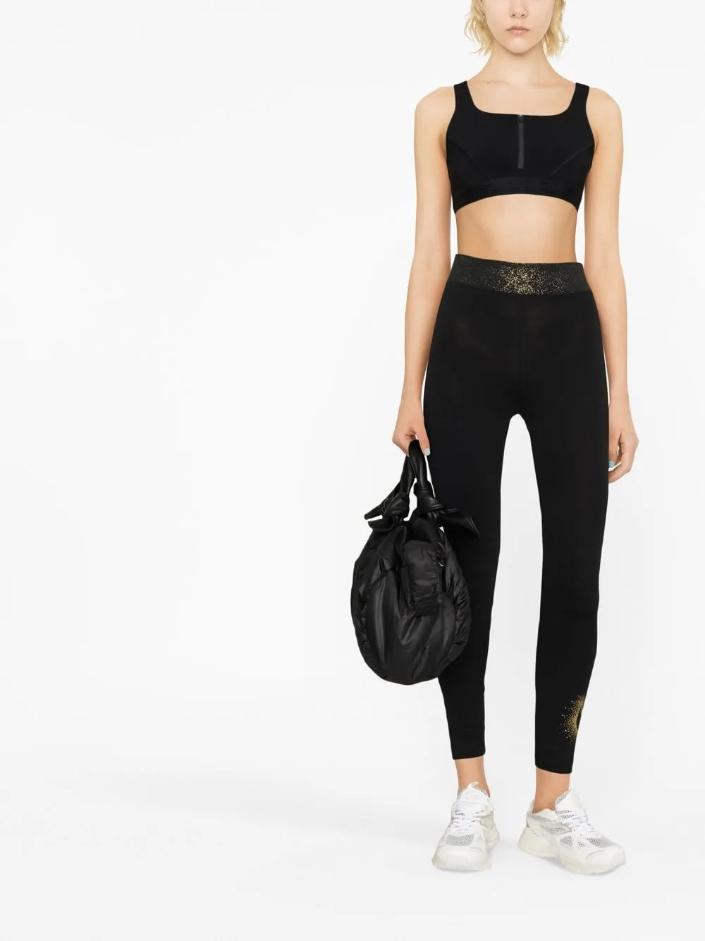 nike leggings metallic logo