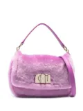 Furla shearling satchel bag - Purple