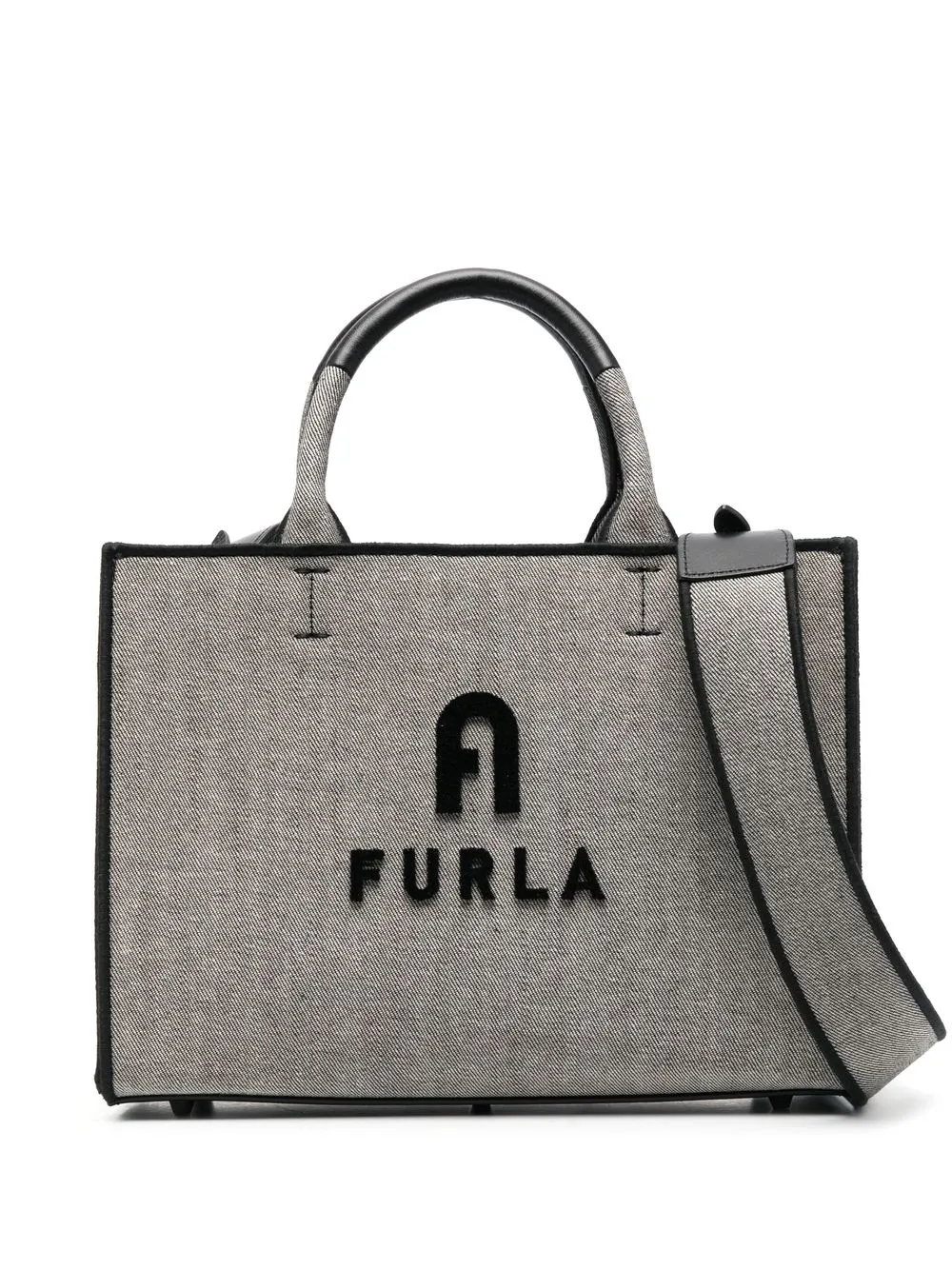 

Furla logo-embroidered tote bag - Grey
