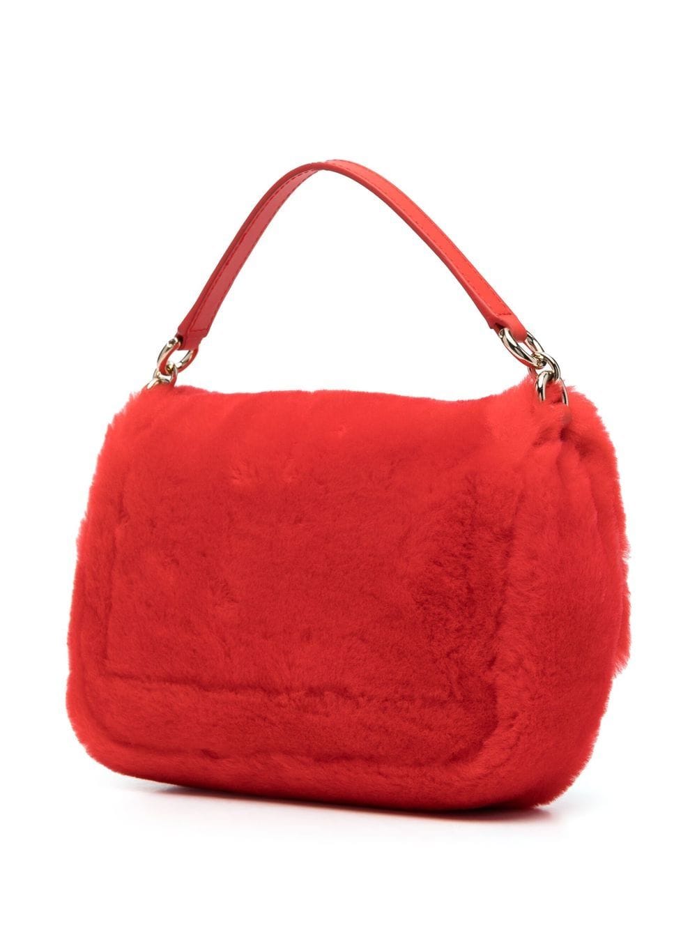 Shop Furla Logo-plaque Sheepskin Tote Bag In Red