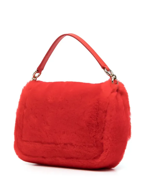 Furla logo plaque Sheepskin Tote Bag Red FARFETCH IE