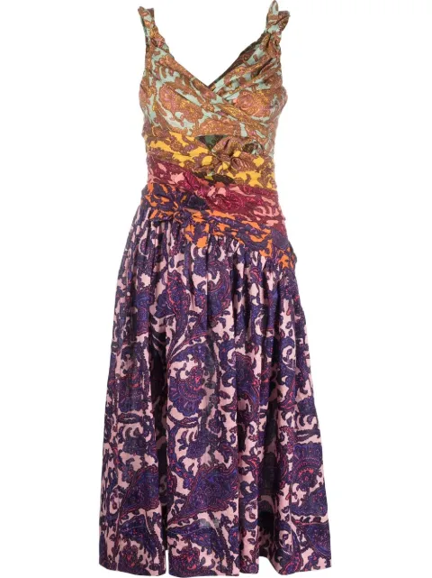 Tiggy paisley-print midi dress