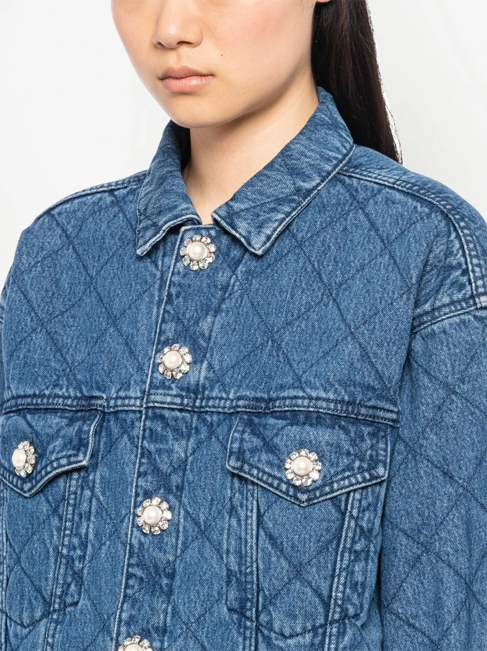 Miu Miu diamondquilted Denim Shirt Jacket Farfetch